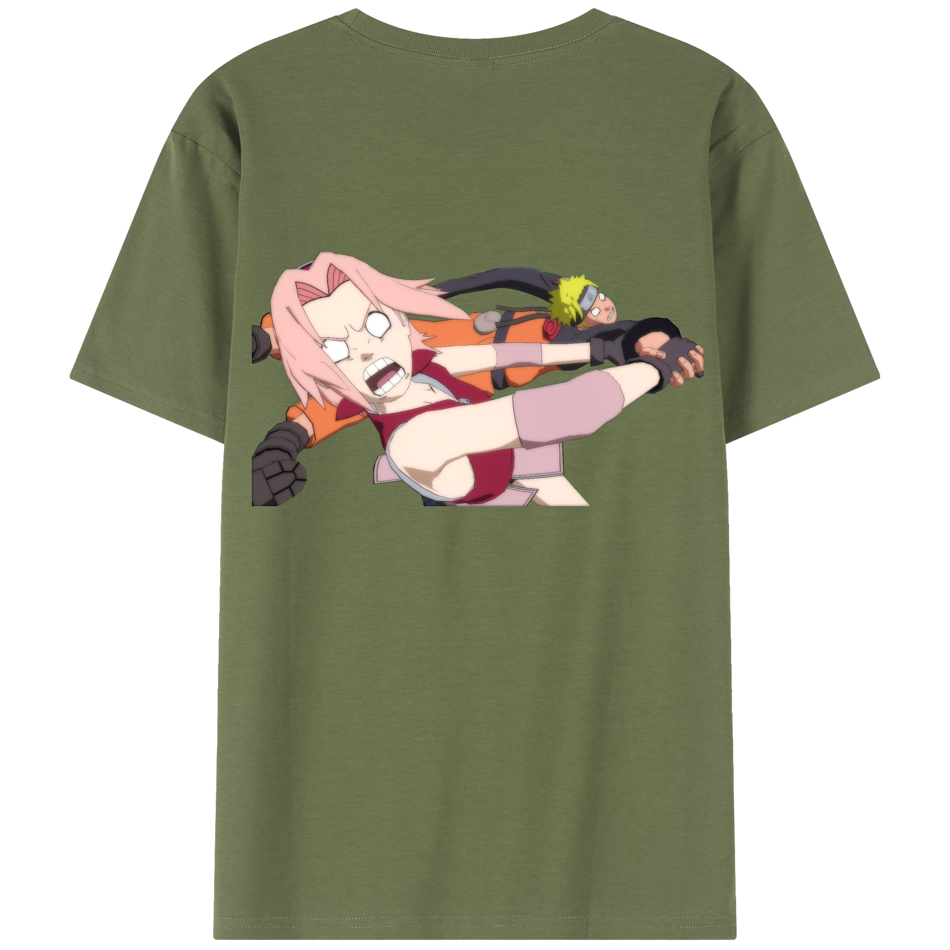 （画像用） NARUTO -ナルト- 春野サクラ Haruno Sakura 綿100％半袖Tシャツ（背面プリント）